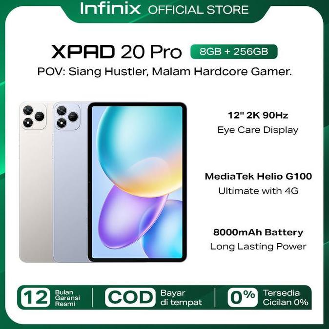 Infinix XPAD 20 Pro 8/256GB - Mediatek G100 Ultimate - 12" 2K 90Hz  - 8000 mAh - 4G LTE