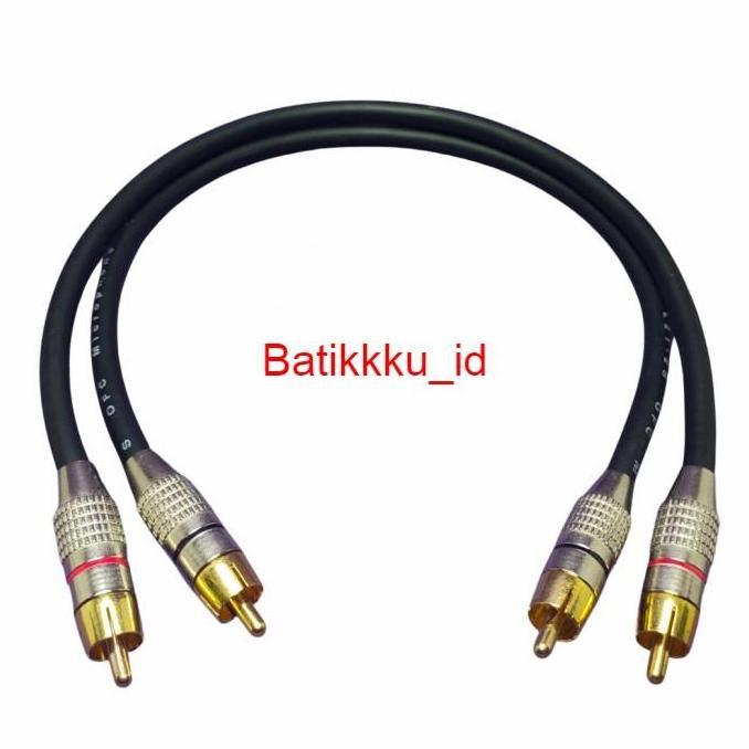 Kabel Jack Audio Canare 2 RCA To 2 RCA 1 Set Jek Jak Jeck Mixet to Amp