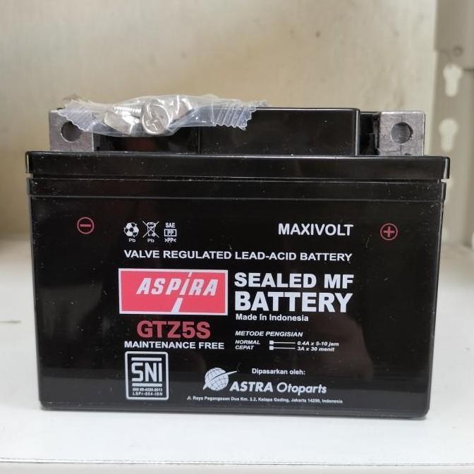Aki Motor Honda Beat, Vario 110, Scoopy Karbu, Spacy, Kharisma, Supra X 125  Gtz5S Aspira Mf Aki Ker