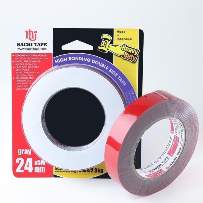 BEBAS ONGKIR - Double Side High Bonding Double Side Tape 24 mm x 5 meter Gray Abu