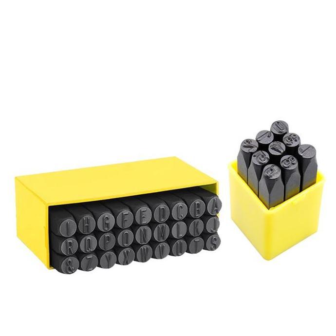 36pcs Paket Alat Ketok Huruf Dan Angka Nomor Angka Dan Huruf Ketok Besi Ukuran 4mm 6mm 8mm Alphabets