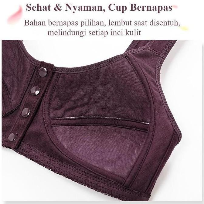 Intm- Bra Nita Depan Kancing Tanpa Kat Nyaman Katun Lembut Bh012