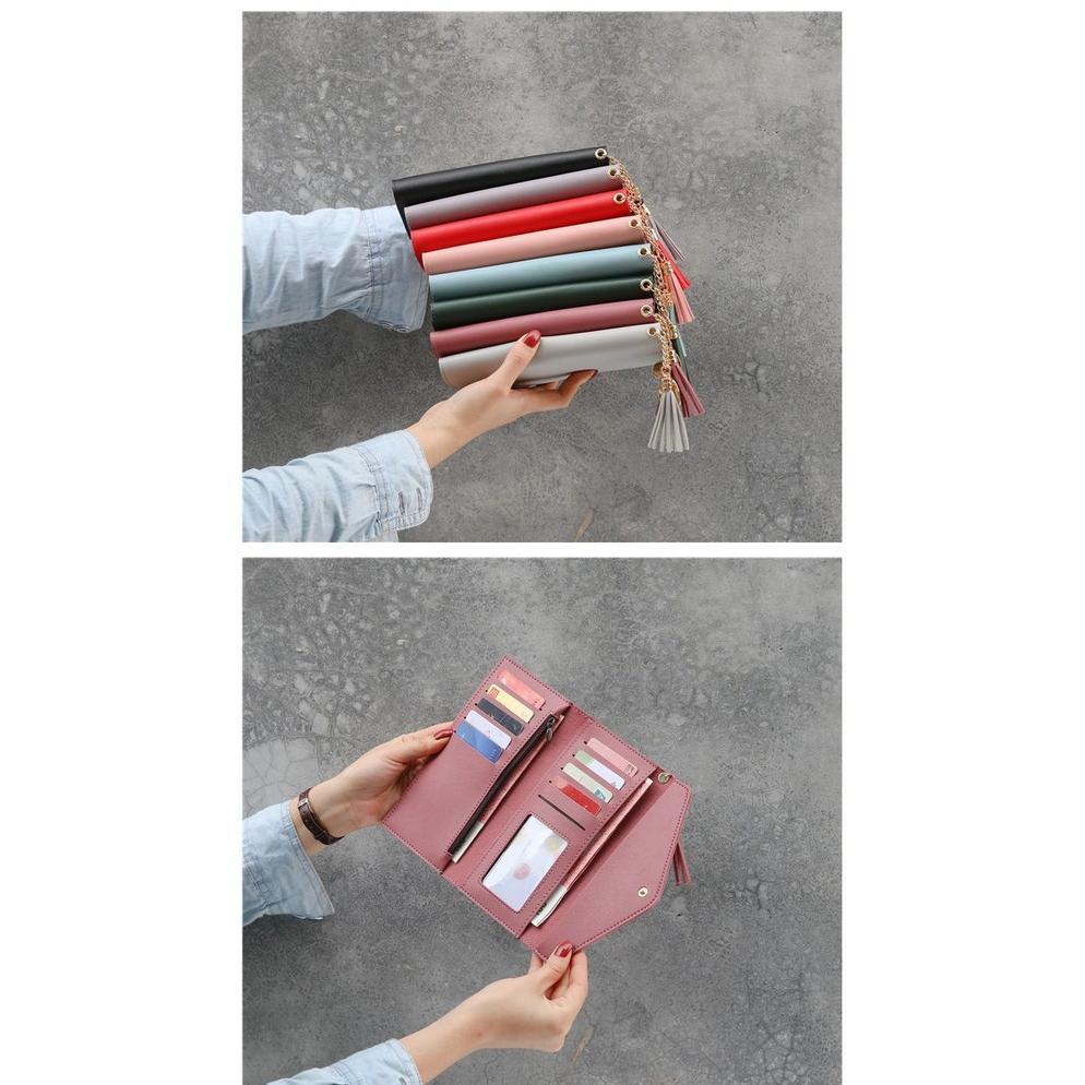 BEST SELLER Dompet Korea Lomenia Lipat Panjang Fashion Cewek Gantungan Hati LOD017 KEKINIAN
