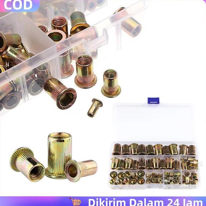 1set Alat Rivet Nut Hand Rivet Nut Mur Tanam Besi Rivet Nut Mur Furniture Knockdown Rivet Nut Set Ri