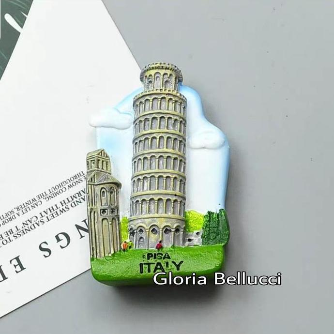 souvenir tempelan magnet kulkas menara pisa negara italia italy eropa