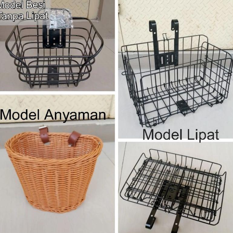 Terlaris Spare Part Keranjang Besi Sepeda Plus Bracket Bisa Untuk Sepeda Listrik / Lipat / Rotan