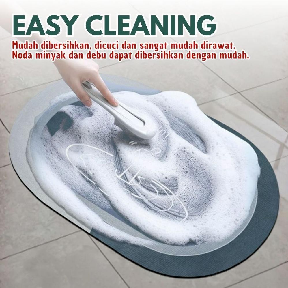 ORIGINAL KESET DIATOMITE BUNDAR KESET KAKI ANTI SLIP NYERAP AIR ANTI BAKTERI KESET BATU KAMAR /D3A5