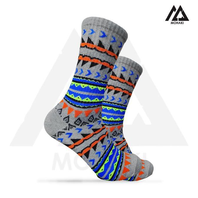 DE154 >> MOHAKI - PAKET BUNDLING 3 Pcs Kaos Kaki Oldschool Skate Motif Tribal Casual Nyaman - T28-T5