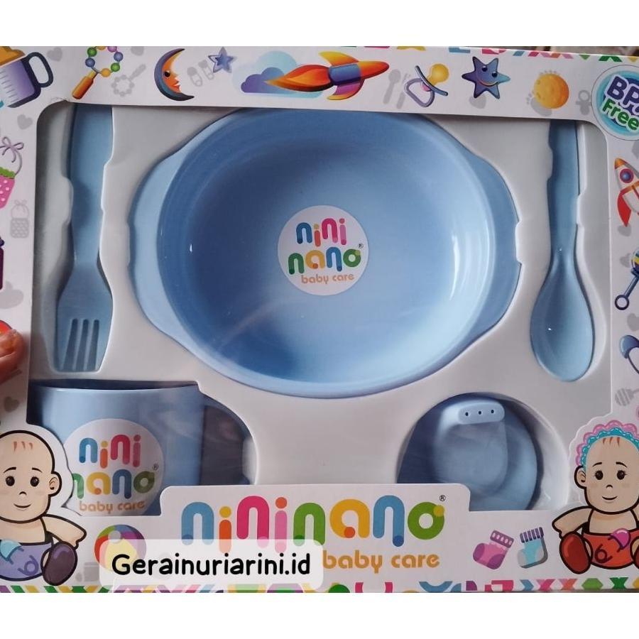 Feeding Set Nininano Box/ Kemasan Plastik Feeding Set Murah Tempat Makan Bayi Satu Set