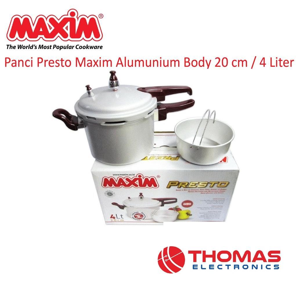 Panci Presto Maxim Alumunium Body 20 Cm 4 Liter Presto Cooker