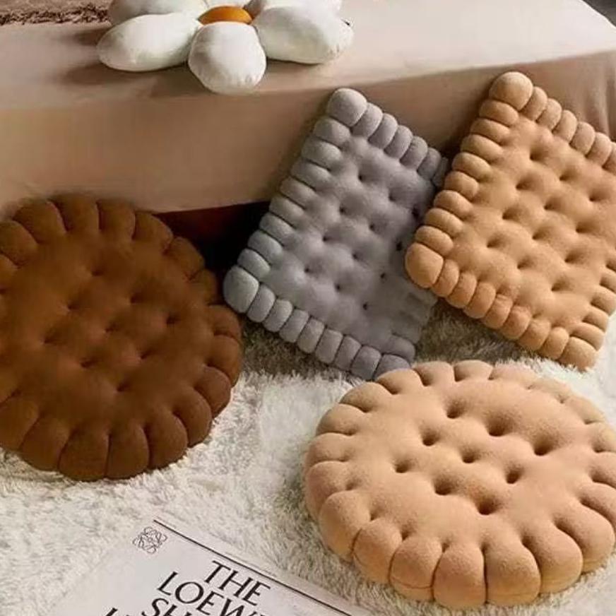 Bantal Biskuit Bulat Alas Duduk Sofa Kursi Bantal Lucu Unik Hadiah Ulang Tahun Mewah Tamu Bahan Plus