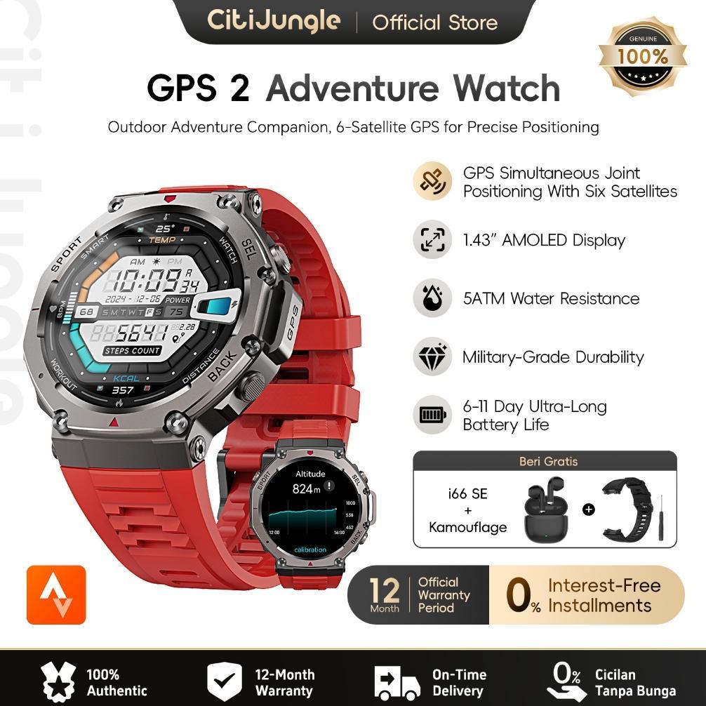NEW Citijungle B78 Smartwatch GPS 2 | Tahan Air 5ATM Bisa Renang | AMOLED 1.43 Full Touch | Kompas, 