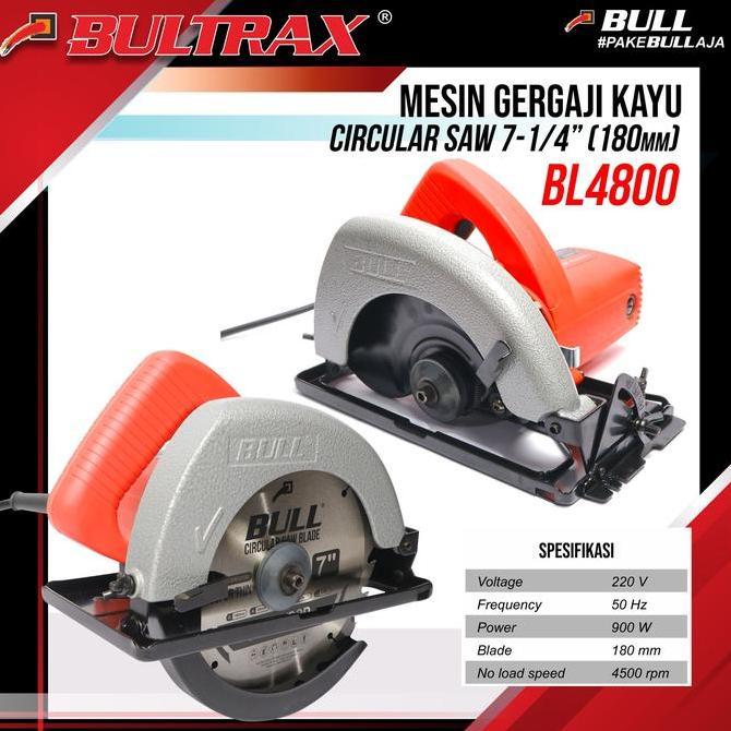 Terlaris Mesin Gergaji Kayu Circular Saw Bl4800 Bull