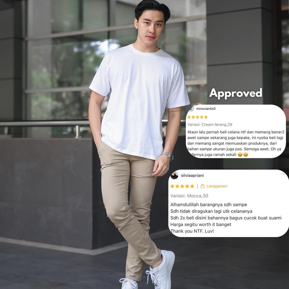 HOT DEALS Celana NTF Chinos Slim Fit Panjang (Hitam, Abu Terang, Abu Gelap, Cream, Mocca) Size 27-38