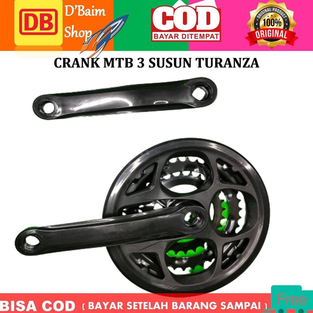 Pedal Crank Sepeda Mtb/Gear Depan Sepeda Mtb 3 Susun 48T-38T-28T Turanza/Goesan Termurah