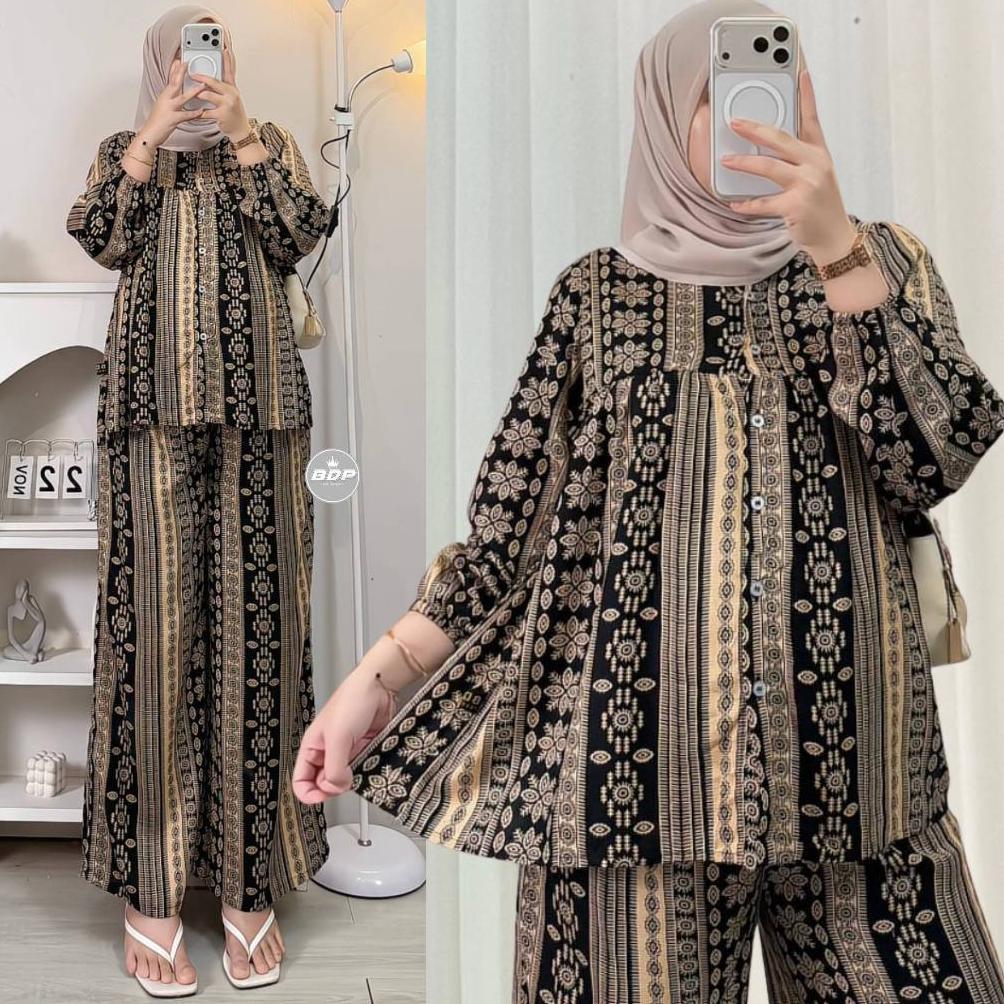 Setelan Piyama Baju Tidur Arab Piyama Arab Resleting Depan One Set Rayon