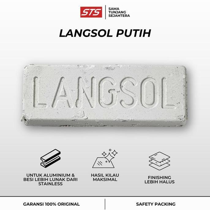 Batu Langsol Putih Poles Kasar Alumunium - Pre Polish Compound Original - Anti Karat Logam Besi 1 Pc