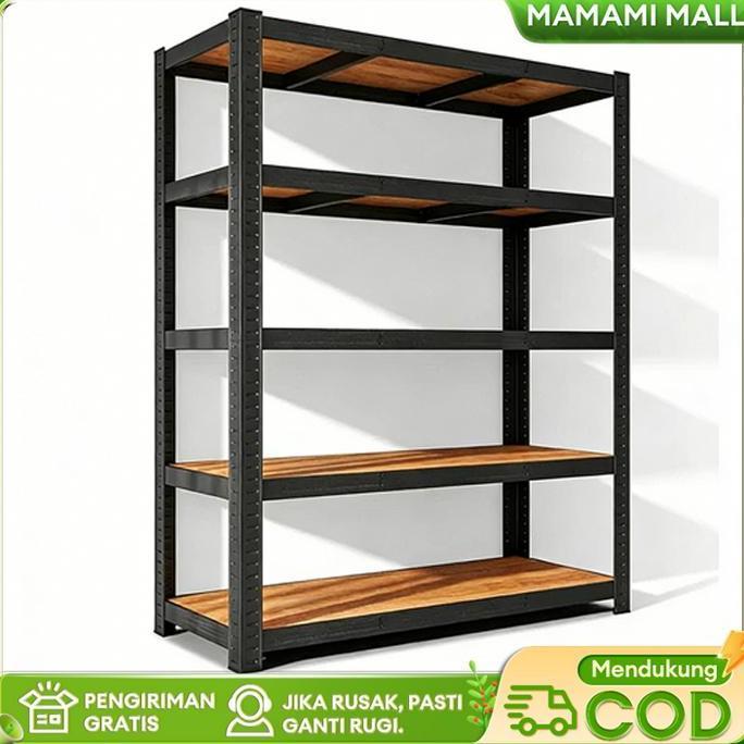 Rak Besi Siku Lubang/Rak Gudang/ Rak besi /Rak susun 3/4/5 /Rak Dapur/Rak Supermarket Serbaguna /rak