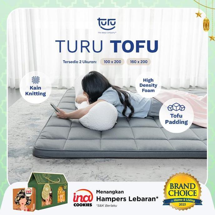 TURU TURU Tofu Kasur Lantai Gulung Premium / Travel Bed Premium / Matras Lantai Kasur Piknik (FREE T