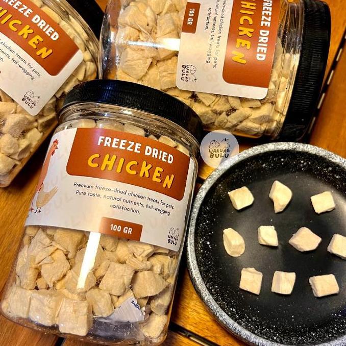 Freeze Dried Cube Chicken 100 gram | Snack for  Dog  and Cat | Nutrisi Anjing dan Kucing dari 100% d