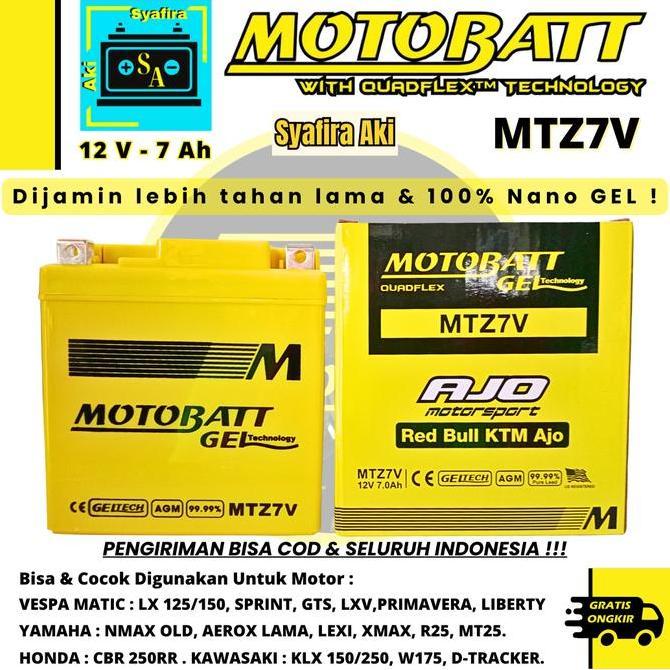 AKI MOTOR NMAX, AEROX, VESPA LXV 125, KLX 150 MTZ7V MOTOBATT PREMIUM