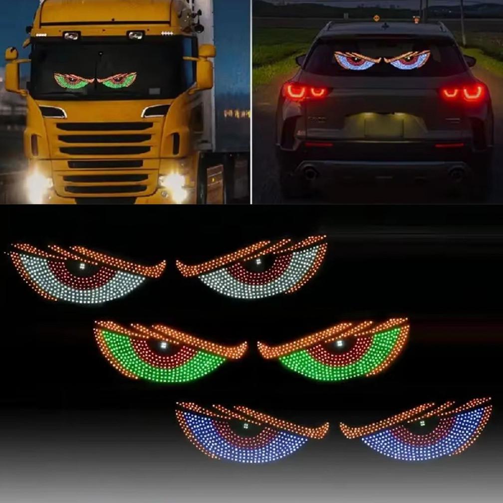 [YUKNDANG] 1Pair  lampu devil eyes rgb,Lampu led animasi mata Truk Bus Mobil Banyak Mode Lampu Kaca 