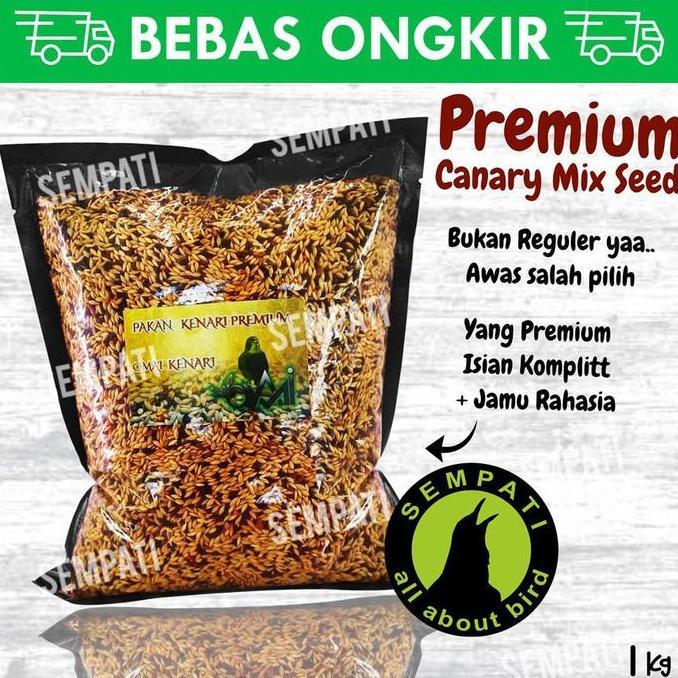 Sempati Pakan Kenari Premium Omai Extra Rempah Canary Niger Seed Biji Sawi