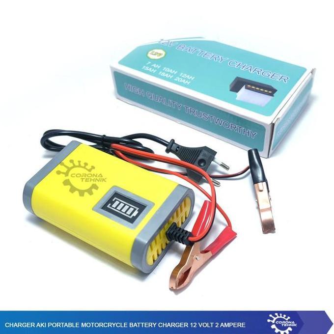 CHARGER AKI PORTABLE MOTORCRYCLE BATTERY CHARGER 12 VOLT 2 AMPERE PROMO