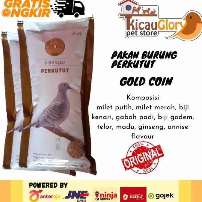 Pakan Burung Perkutut Gold Coin 450 Gram Gold Koin Perkutut Milet