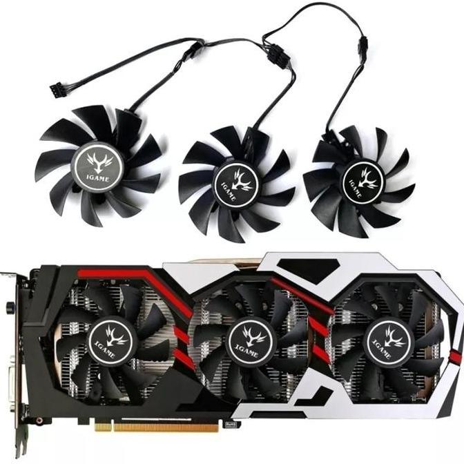 Fan Vga Igame colorful Gtx 1060 1070 1080 75mm 4pin U top