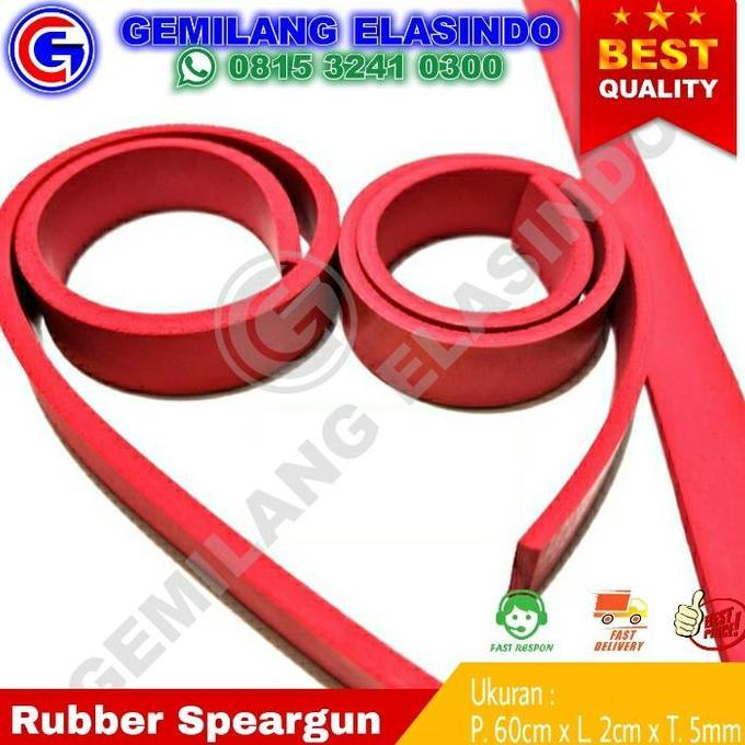 Rubber Speargun P. 60cm x 5mm | Karet Panah Ikan Pipih | Karet Ketapel