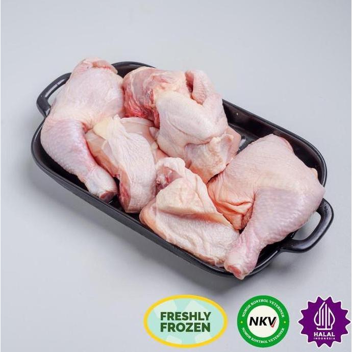 (Good) Sayurbox Ayam Utuh Potong 6 850 gram Frozen Daging Tanpa Bulu Ceker & Kepala Halal Sesuai Pil