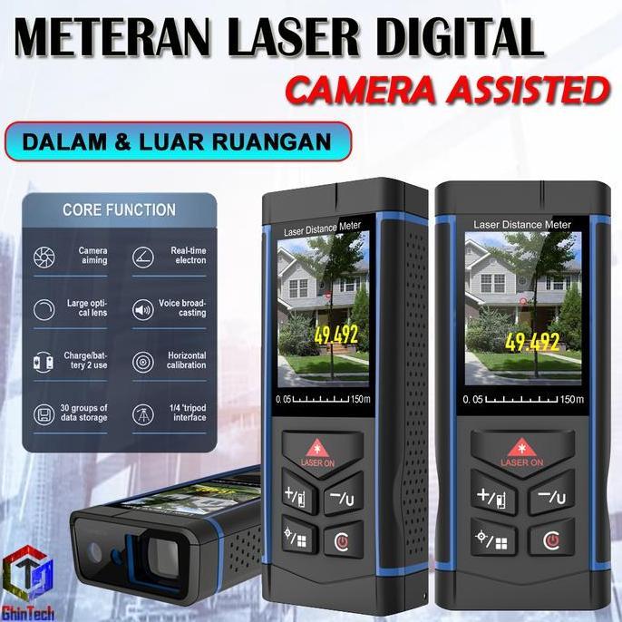Meteran Laser Kamera Distance Meter Camera Outdoor cahaya matahari