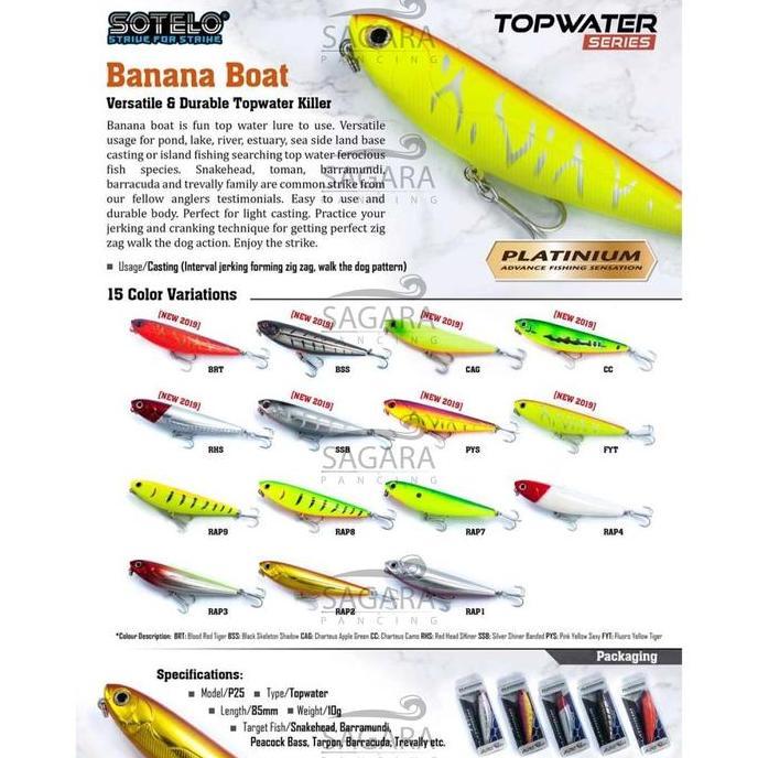 Pesca- New- Minnow Sotelo Banana Boat Top Ter | Minnow Floating | Umpan Pancing Lure Sotelo