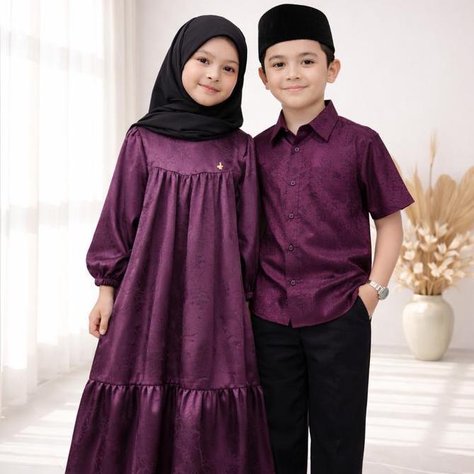 By Dolla - (Anak Perempuan & Laki-Laki) Mawadah Series Sarimbit Kids - Baju Lebaran Anak Kembaran - 