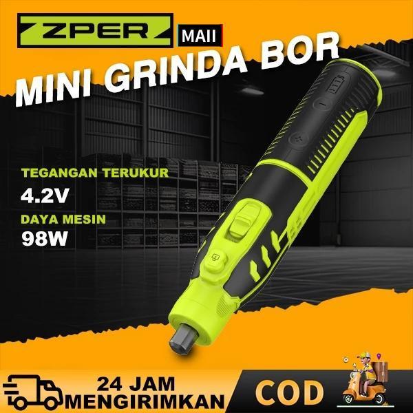 CODZPER Bor Mini Drill Grinder Mini Grinda Bor Listrik Penghalus-Alat Gerinda ZP007 waterpass gerind