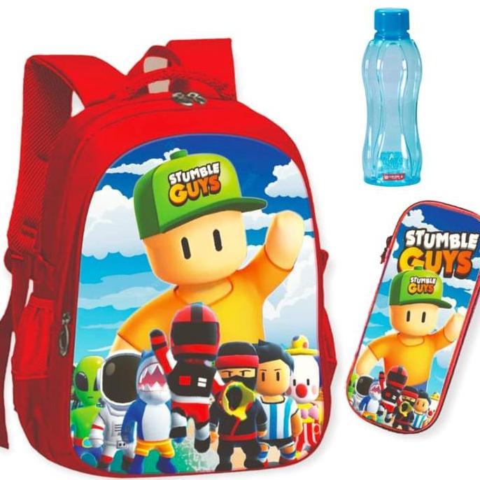 New- Tas Ransel Anak Laki Stumble Guys Free Botol Minum