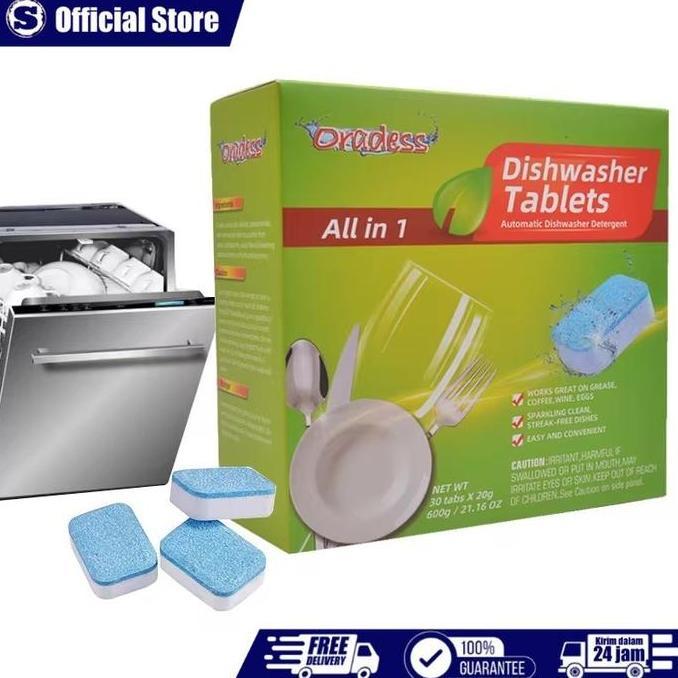 30pcs Tablet Sabun Mesin Cuci Piring Deterjen Pembersih Dishwasher Dishwasher Detergent / Sabun Mesi