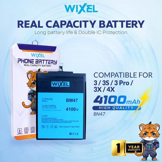 WIXEL Baterai BM47 Compatible For Redmi 3 3S 3X Pro Prime 4X Real Capacity Battery Double Power Batr