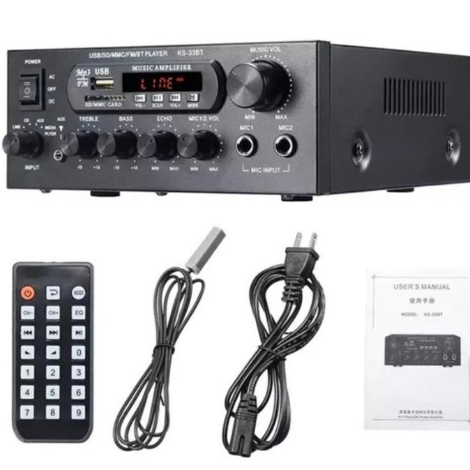 Larisjaminan- Amplifier Bluetooth Eq Audio Amplifier Home Theater Fm 1000W-Ks-33Bt