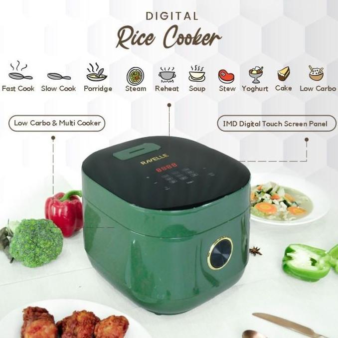 Weshop- Ravelle Omni Rice Cooker Ravelle 1. Liter Nasi (3 Liter) - Dital Low Carbo Rice Cooker