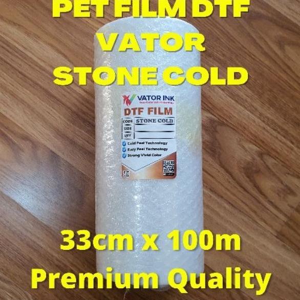 PET FILM DTF VATOR STONE COLD Roll 33cm x 100m Sablon DTF Tinta DTF