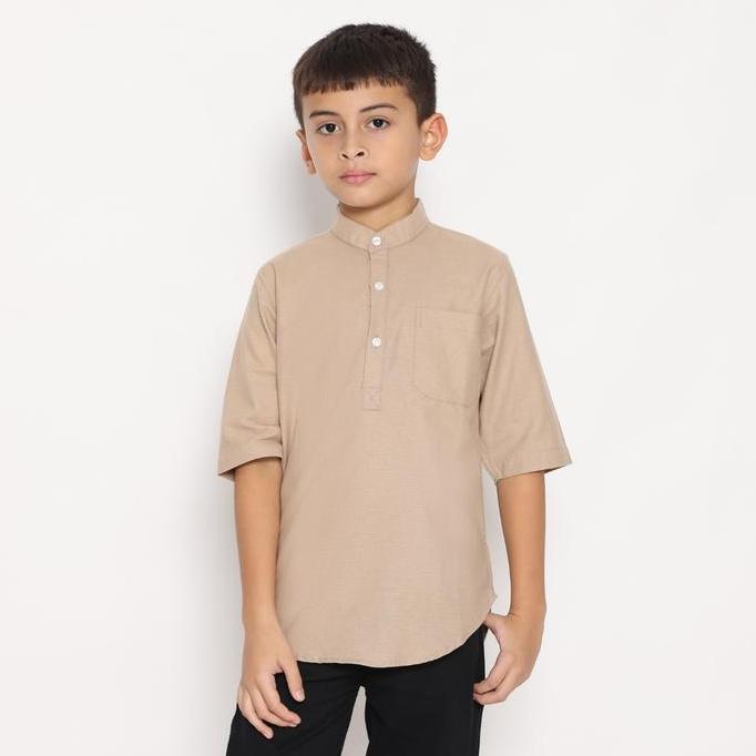 Dancus Kemeja Koko Pakistan Anak / Koko Kurta Anak Warna Khaki OLRM260