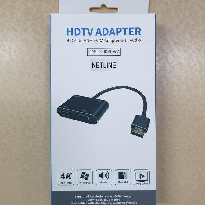 CONVERTER HDMI TO VGA & HDMI NETLINE
