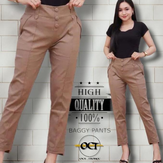 New- Celana Wanita Jumbo Baggy Pants Premium Halus Tebal Dan Melar Combed Katun  Panjang  Nyaman Var