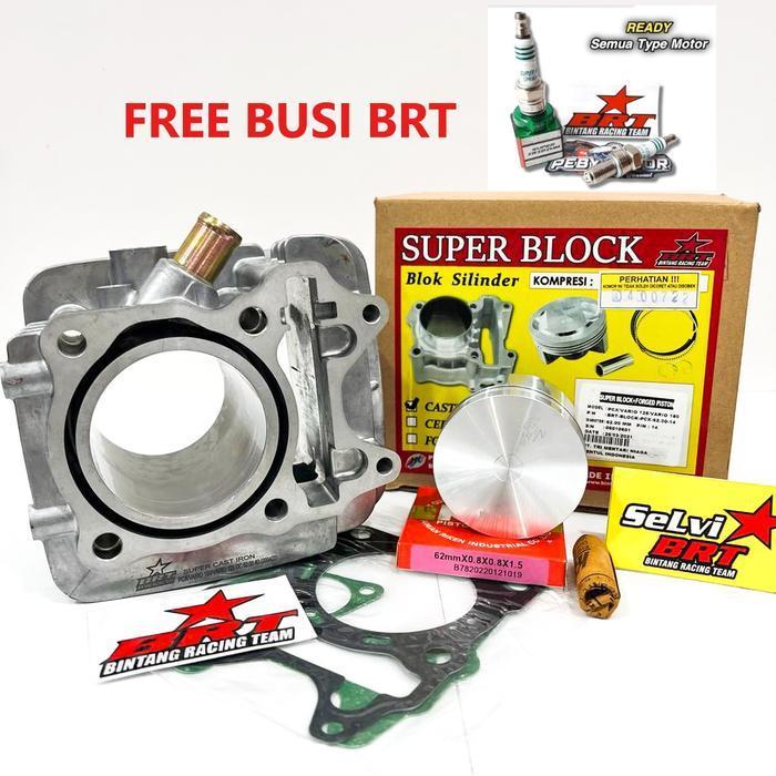 BLOK CAST IRON FORGED PISTON BRT VARIO 150 VARIO 125 PCX 150 ADV 150 DOUBLE COOLER 62mm 175cc