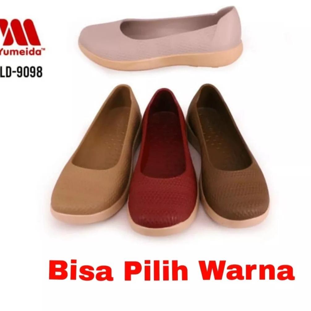 HOT Sepatu Wanita Slip on Yumeida Karet Lentur Tahan Air LD 9098