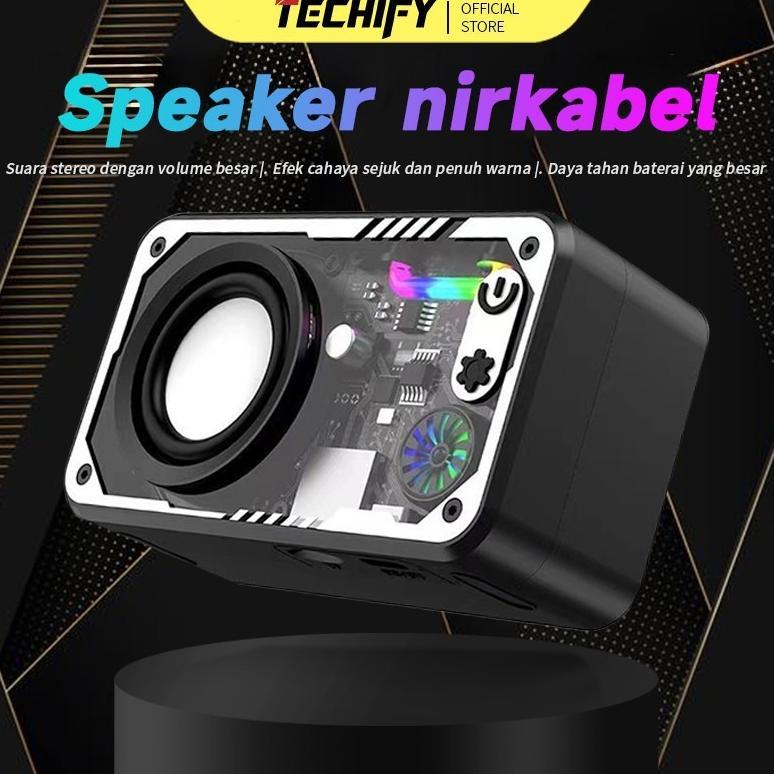 Cuci Gudang Speaker Bluetooth Cyberpunk Bluetooth Speaker Double Subwoofer Music Speaker Salon Bluet