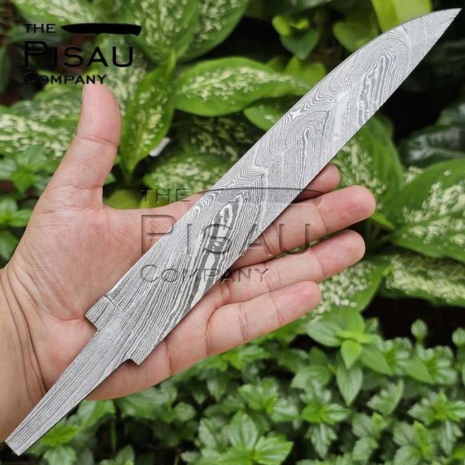 Pussx- Ready Stock - Pisau Import Blang Damascus Tempa 30Cm - Bowie Knife Blank Blade | Baja Karbon 