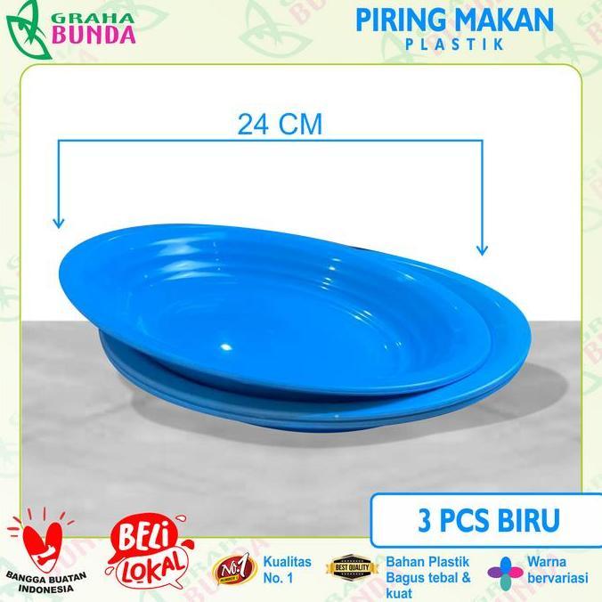 Bora- Paket Piring Plastik 3 Pcs / 6 Pcs / 12 Pcs / Piring Makan Plastik / Piring Plastik Makan